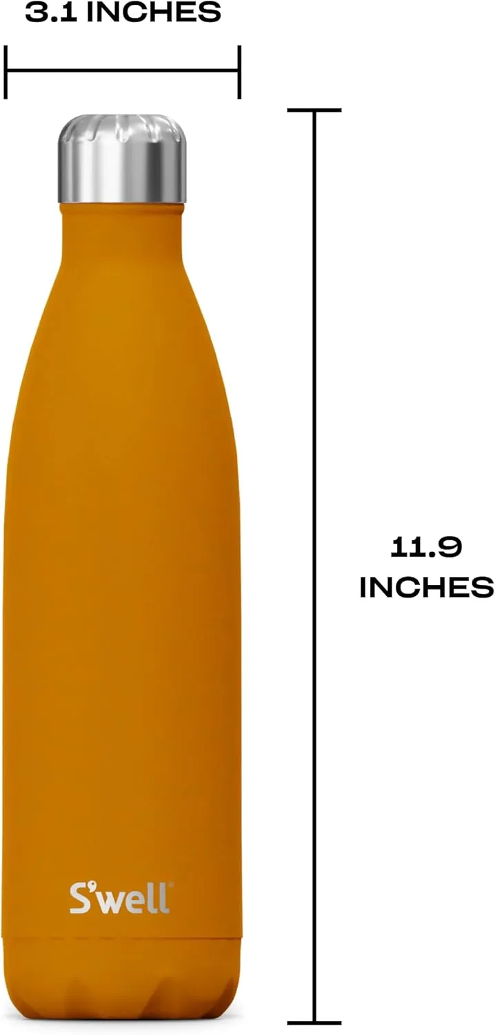 S'well Stainless Steel Water Bottle, 25oz, Golden Hour, Triple Layered Vacuum Insulated Containers Keeps Drinks Cold for 48 Hours and Hot for 24, BPA Free, Perfect for On the Go