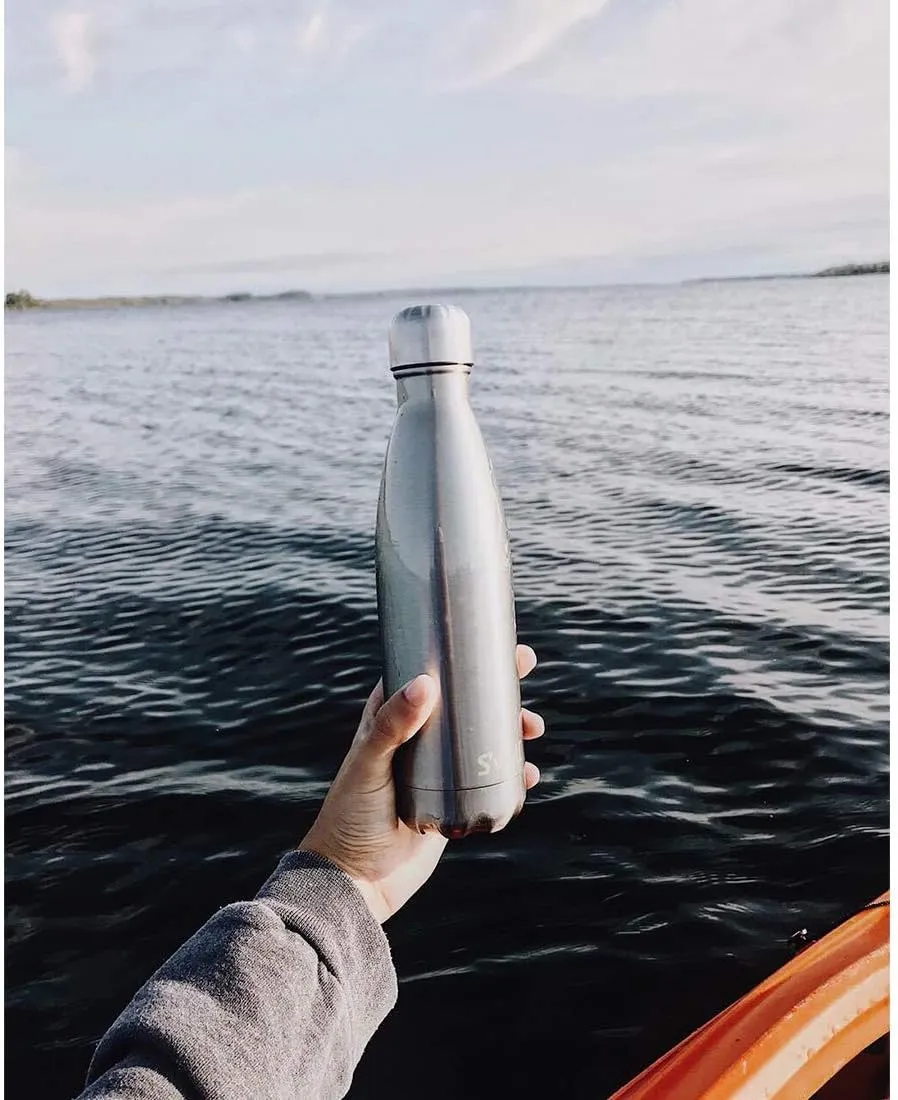 S'well Stainless Steel Water Bottle, 25oz, Silver Lining, Triple Layered Vacuum Insulated Containers Keeps Drinks Cold for 48 Hours and Hot for 24, BPA Free, Perfect for On the Go