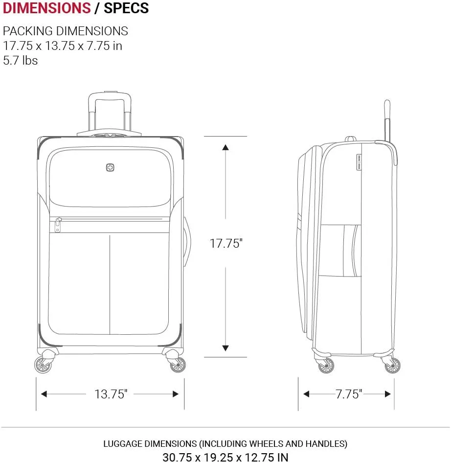 SwissGear 4010 Softside Luggage with Spinner Wheels, Black, Carry-On 18-Inch