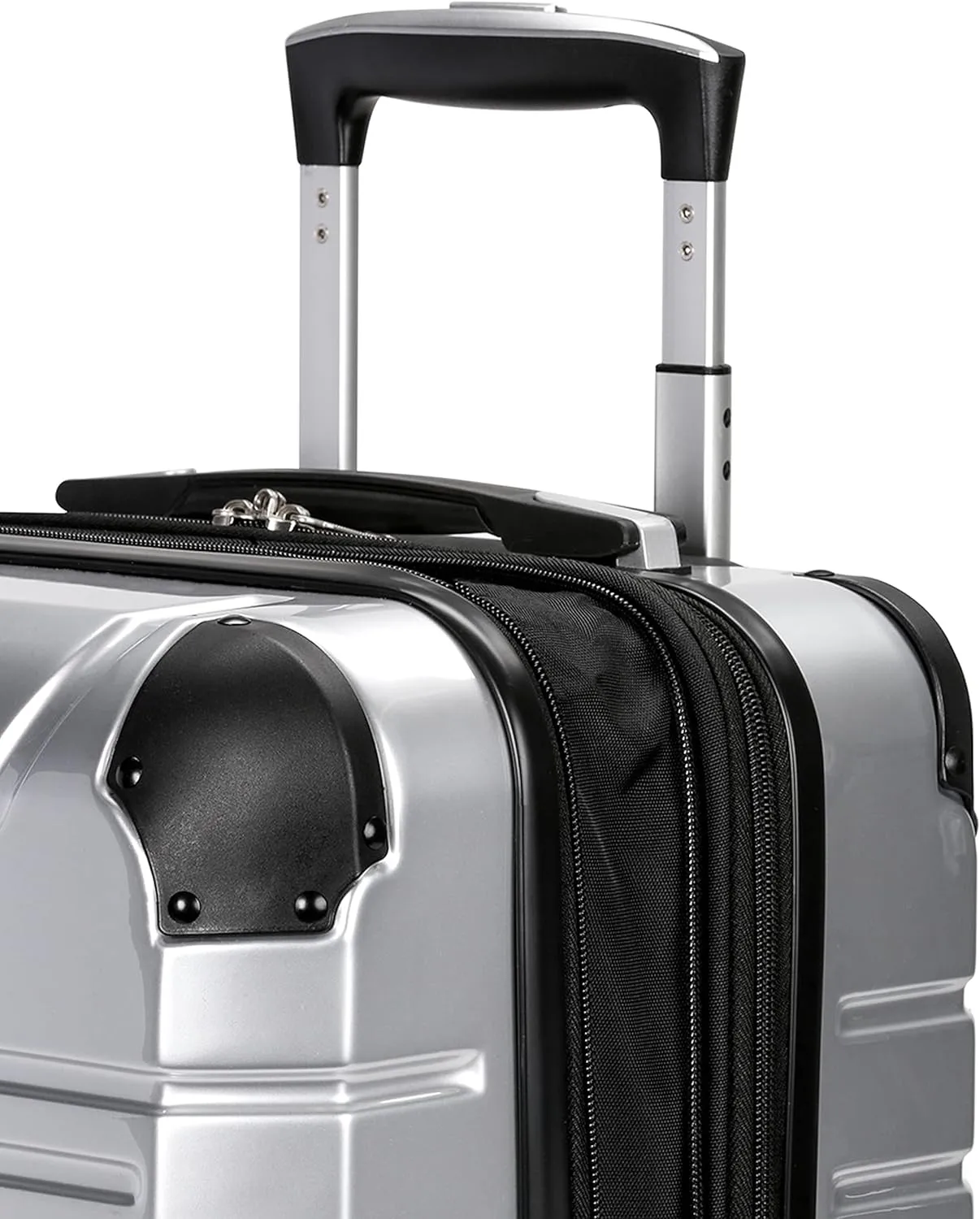 SwissGear 7782 Hardside Expandable Luggage with Spinner Wheels, Silver, Carry-On 20-Inch