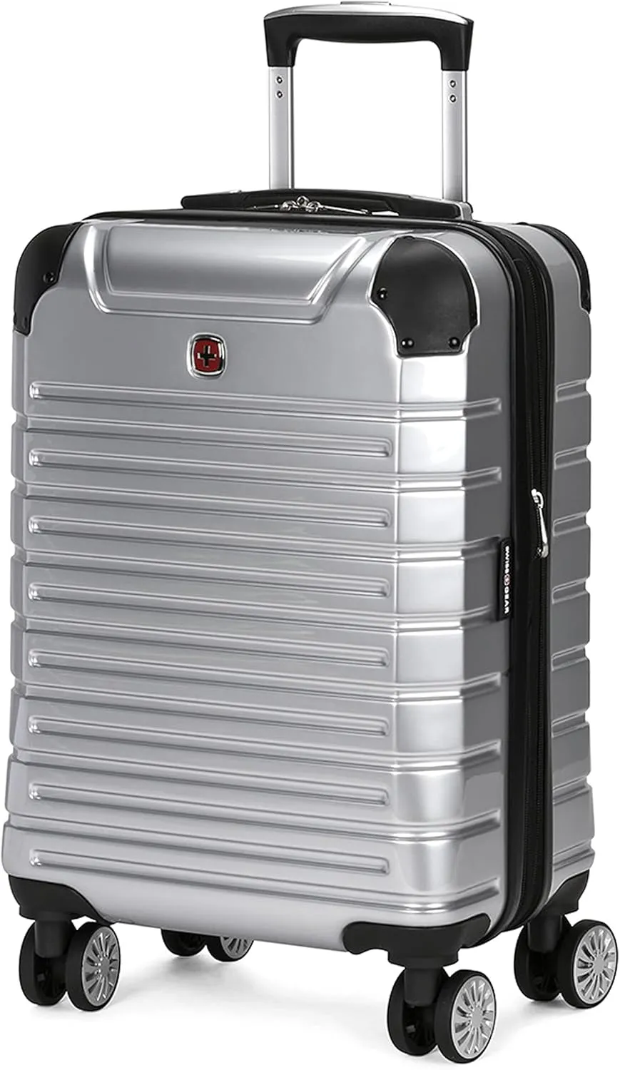 SwissGear 7782 Hardside Expandable Luggage with Spinner Wheels, Silver, Carry-On 20-Inch