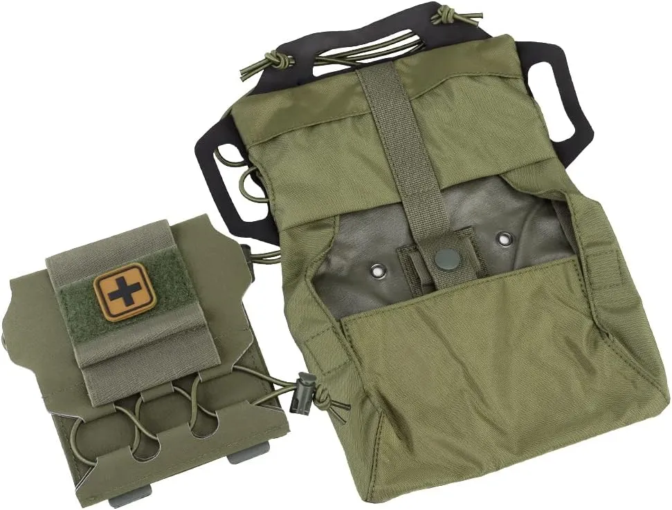 Tactical Medical Molle First Aid Pouch Two Piece System Micro Med kit Emergency Hunting Bag(Medium Size)
