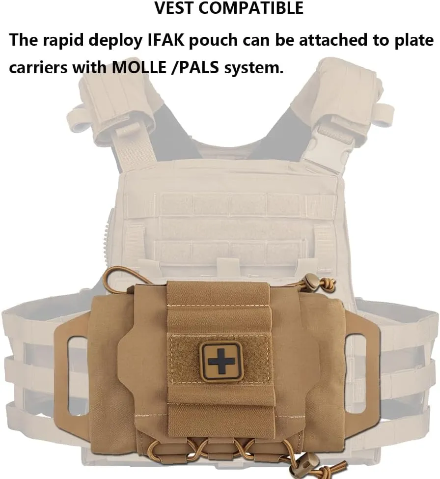 Tactical Medical Molle First Aid Pouch Two Piece System Micro Med kit Emergency Hunting Bag(Medium Size)