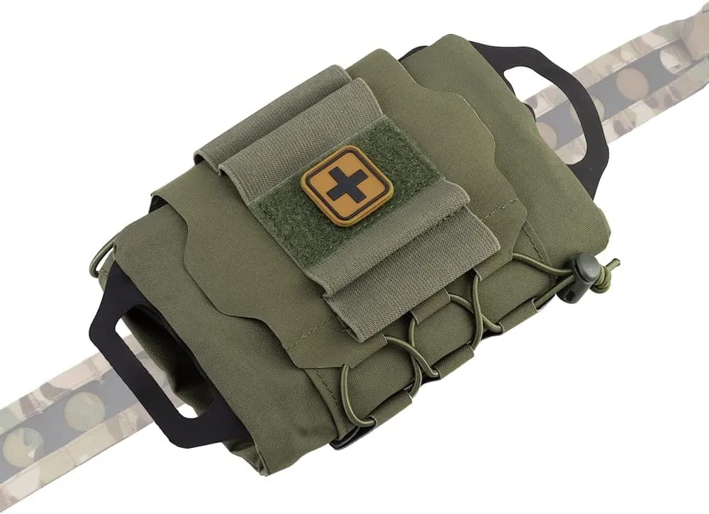 Tactical Medical Molle First Aid Pouch Two Piece System Micro Med kit Emergency Hunting Bag(Medium Size)