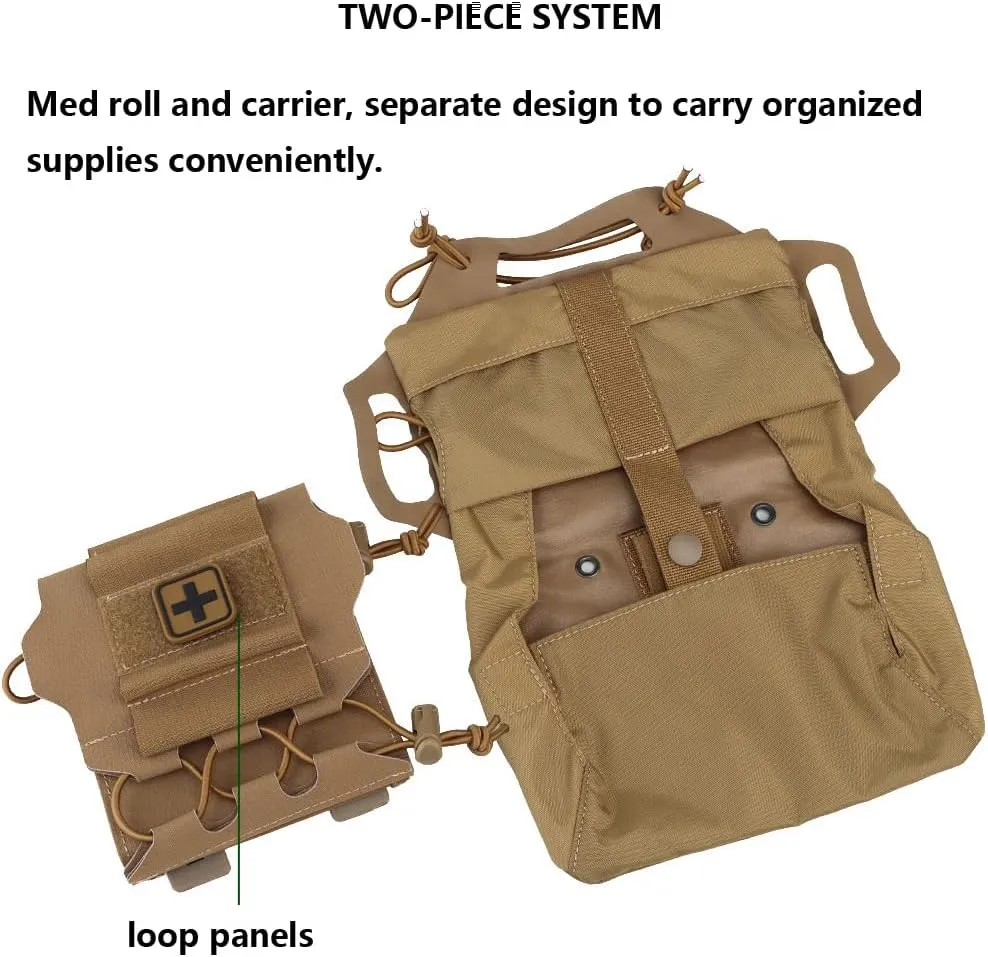 Tactical Medical Molle First Aid Pouch Two Piece System Micro Med kit Emergency Hunting Bag(Medium Size)