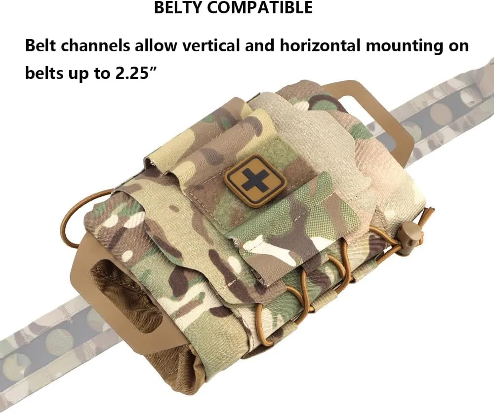 Tactical Medical Molle First Aid Pouch Two Piece System Micro Med kit Emergency Hunting Bag(Medium Size)