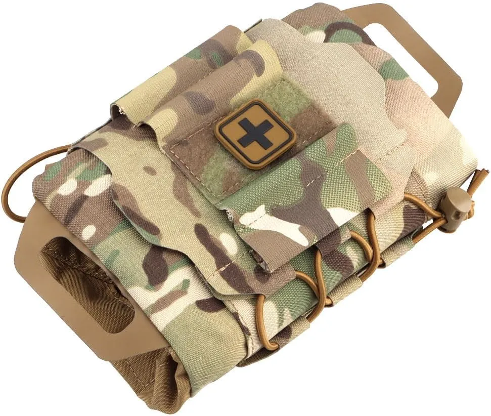Tactical Medical Molle First Aid Pouch Two Piece System Micro Med kit Emergency Hunting Bag(Medium Size)