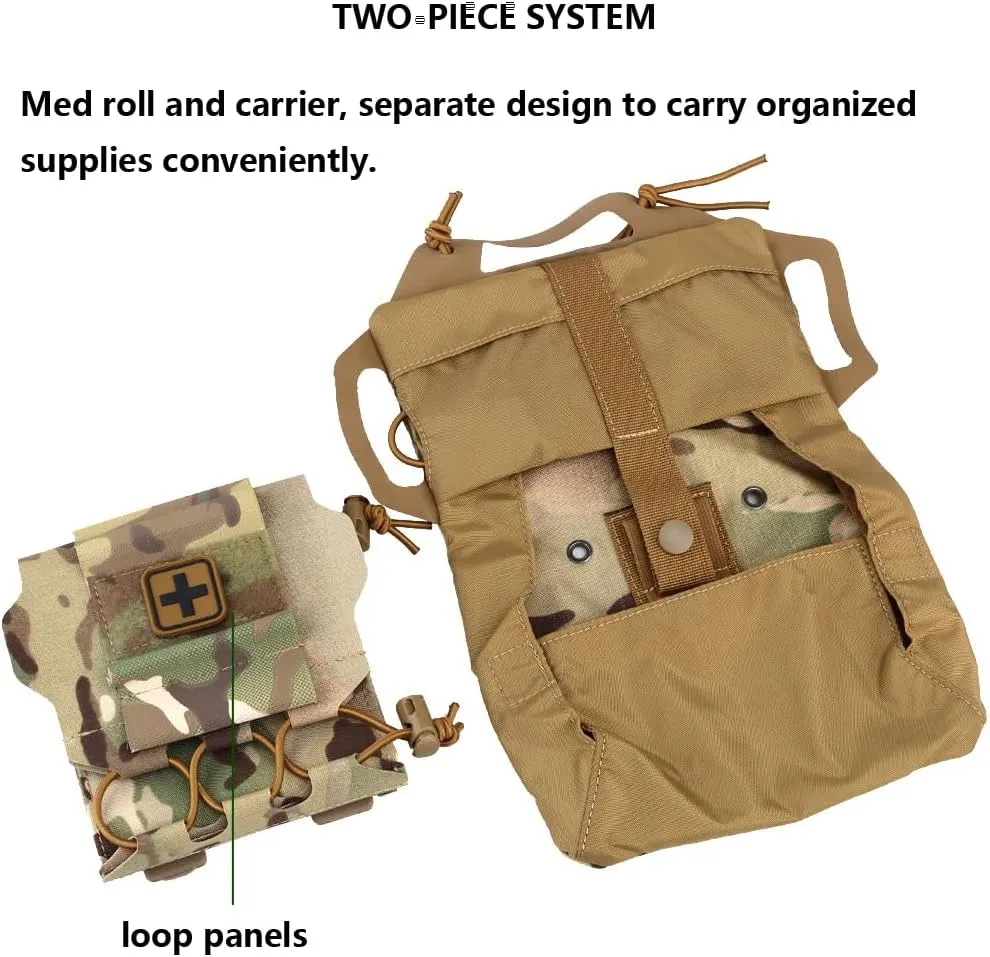 Tactical Medical Molle First Aid Pouch Two Piece System Micro Med kit Emergency Hunting Bag(Medium Size)