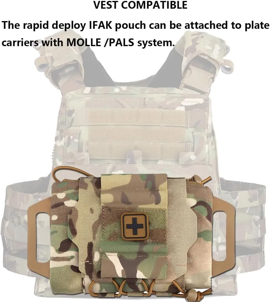 Tactical Medical Molle First Aid Pouch Two Piece System Micro Med kit Emergency Hunting Bag(Medium Size)