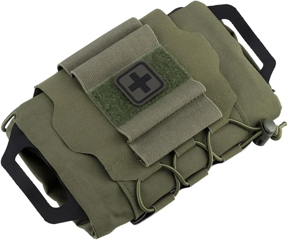 Tactical Medical Molle First Aid Pouch Two Piece System Micro Med kit Emergency Hunting Bag(Medium Size)
