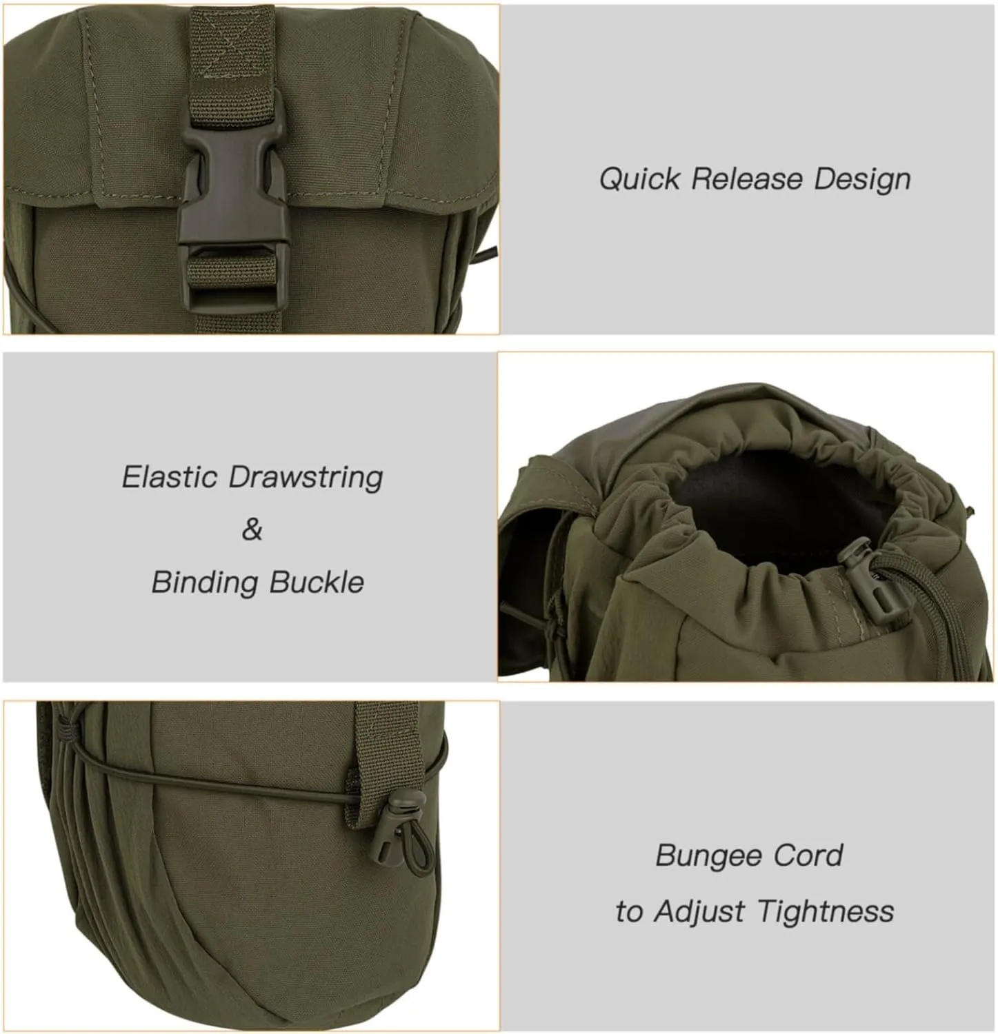 Tactical Pouch Molle EDC Utility Drawstring Magazine Dump Pouch Pouches Universal Bag Compatible with Molle and Belt