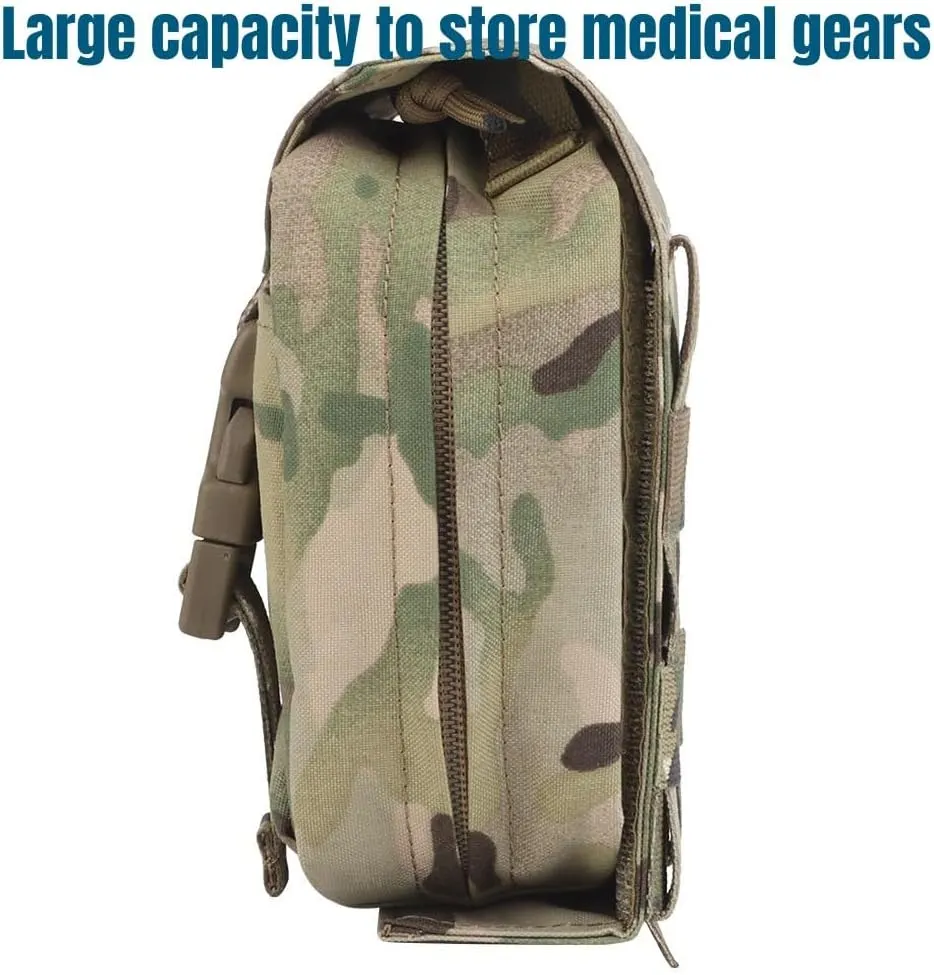 Tactical Pouch Quick Deployment Medical First Aid Pouch Rip-Away Panel Survival Safety Outdoor Sport Hiking Hunting Bag