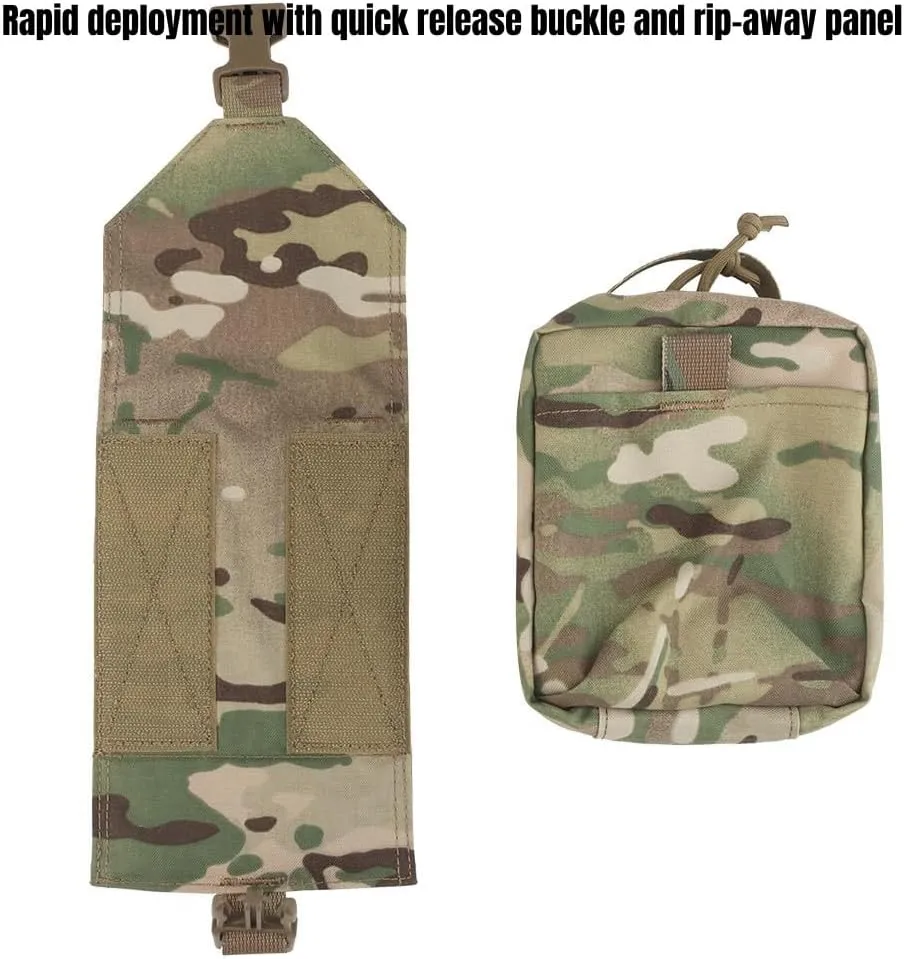 Tactical Pouch Quick Deployment Medical First Aid Pouch Rip-Away Panel Survival Safety Outdoor Sport Hiking Hunting Bag