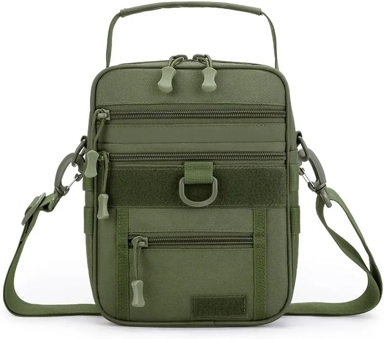 Tactical Shoulder Bag Outdoor Sling Backpack Military Sport Concealed Carry for Range Travel Hiking (Green)