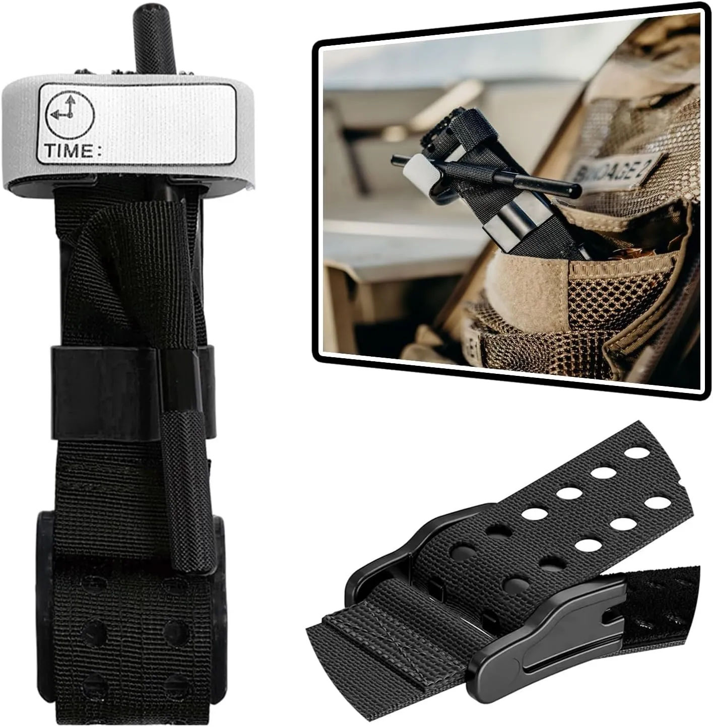 Tactical Tourniquet 2025 Gen 5 Metal Lock and Ventilation Holes Compression Band for Bleeding Rapid Control Essential First Aid