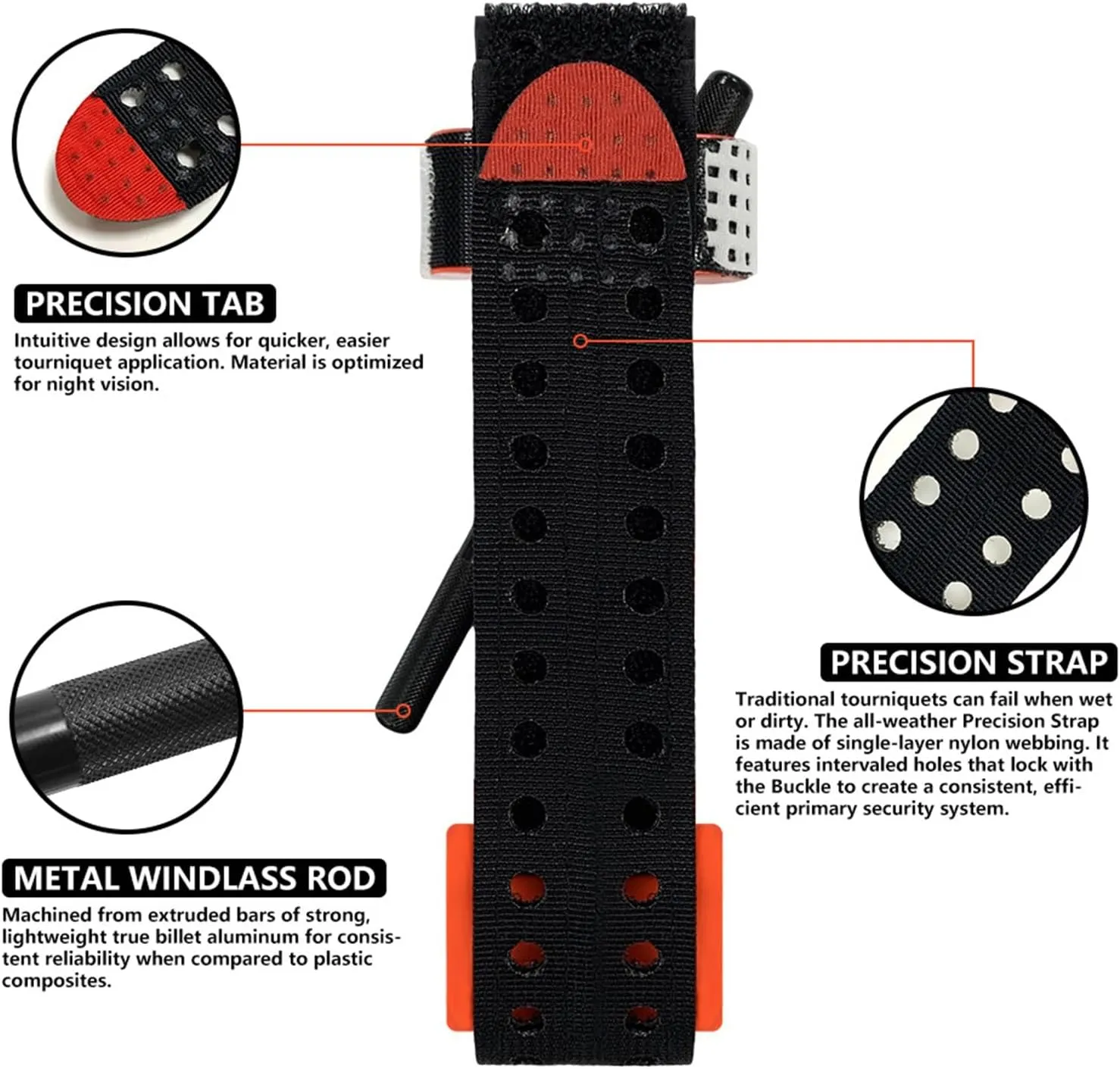 Tactical Tourniquet 2025 Gen 5 Metal Lock and Ventilation Holes Compression Band for Bleeding Rapid Control Essential First Aid