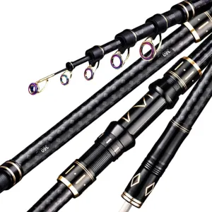 Telescopic Fishing Rod Carbon Fiber Travel Surf Fishing Rod Spinning Power Throwing Surfcasting Baitcasting Rod
