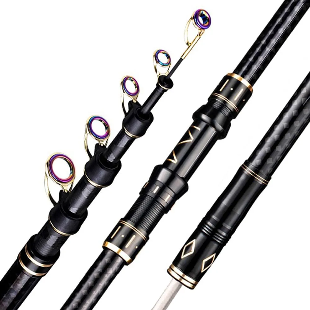 Telescopic Fishing Rod Carbon Fiber Travel Surf Fishing Rod Spinning Power Throwing Surfcasting Baitcasting Rod