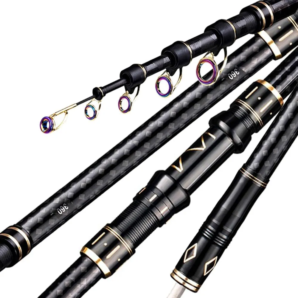 Telescopic Fishing Rod Carbon Fiber Travel Surf Fishing Rod Spinning Power Throwing Surfcasting Baitcasting Rod