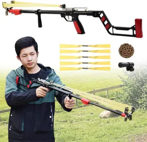 Telescopic Rod Laser Slingshot, High Power Slingshot Rifle for Outdoor Hunting and Shooting, Hunting Slingshot for Adults with 3 Slingshot Band Catapult Slingshot for Target Practice
