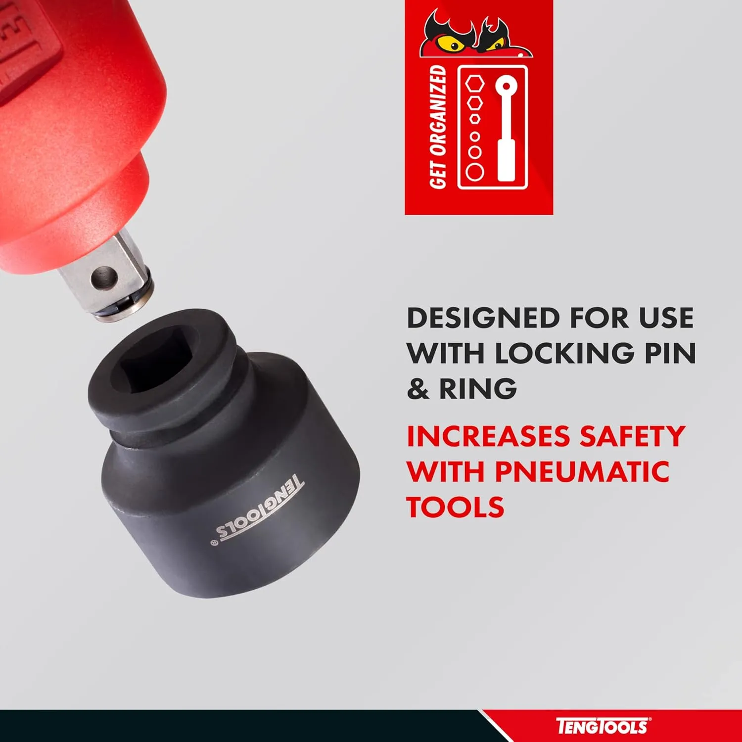 Teng Tools 24MM 3/4 Inch Drive 6 Point Metric Shallow Chrome Molybdenum Impact Socket | Mechanic Tool | Hand Tool - 940524-C