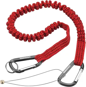Teng Tools 800mm - 1.35 Metre Long Tool Lanyard/Leash   Safety Wire & Spring Hook - SSH03, Silver, Max Load 4.5Kg