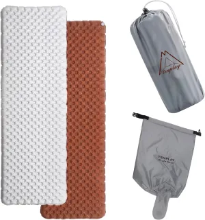 TENPLAY 4.7 Inch Thick Sleeping Pad with 7.2 R-Value for All Seasons, Ultralight and Portable Sleeping Mat with Pump Sack, Air Mattress for Camping Tent, Cot, Car, Hiking