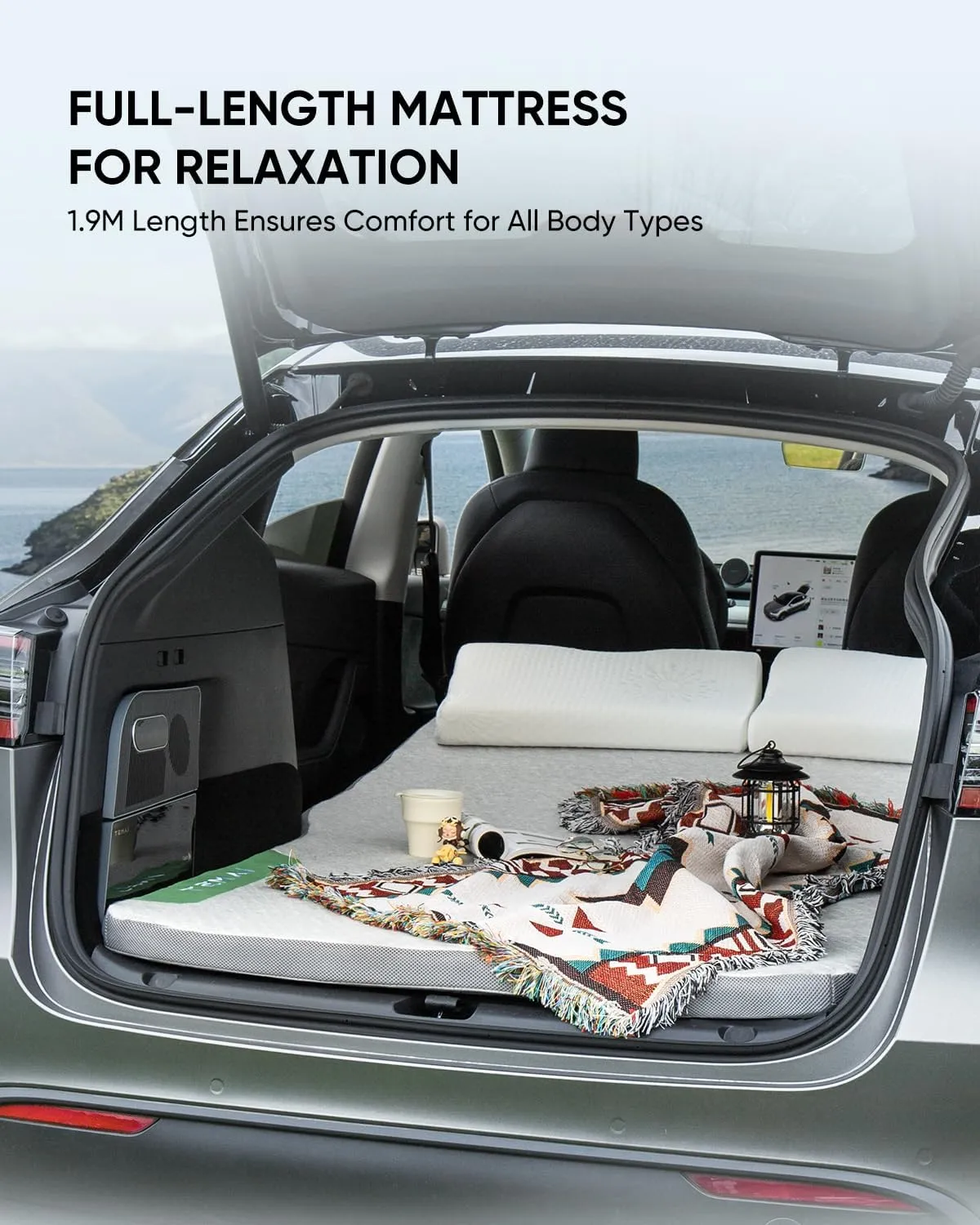 Tesla Model 3/Y Mattress | Foldable Travel Bed with Memory Foam Comfort, Non-Slip Design, Eco-Friendly Materials, and Dual-Mode Flexibility – Perfect for Camping and Road Trips