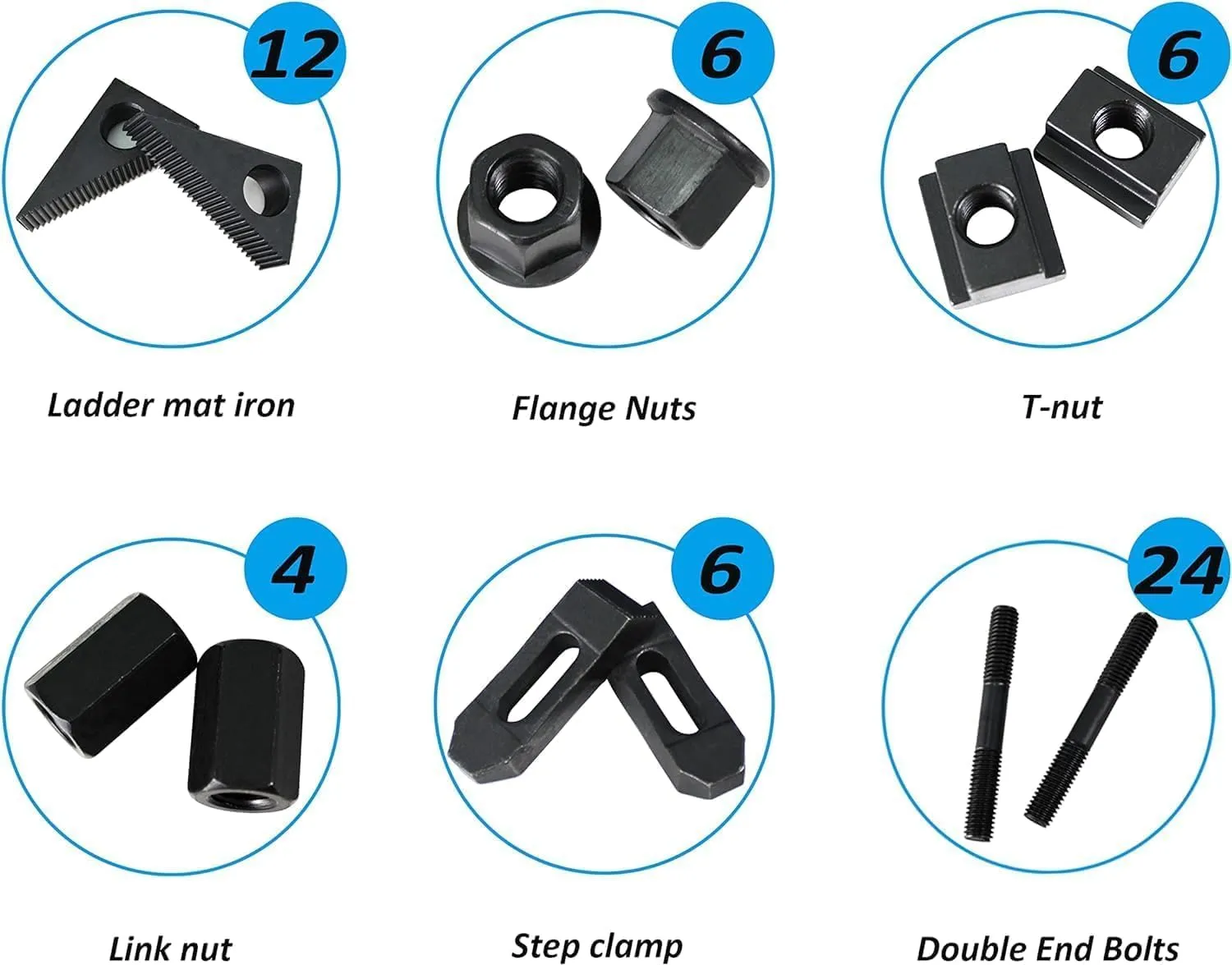 TEXALAN(R) Hold Down Clamp Clamping Set Kit for Bridgeport Mill (9/16" Slot 1/2" Stud)