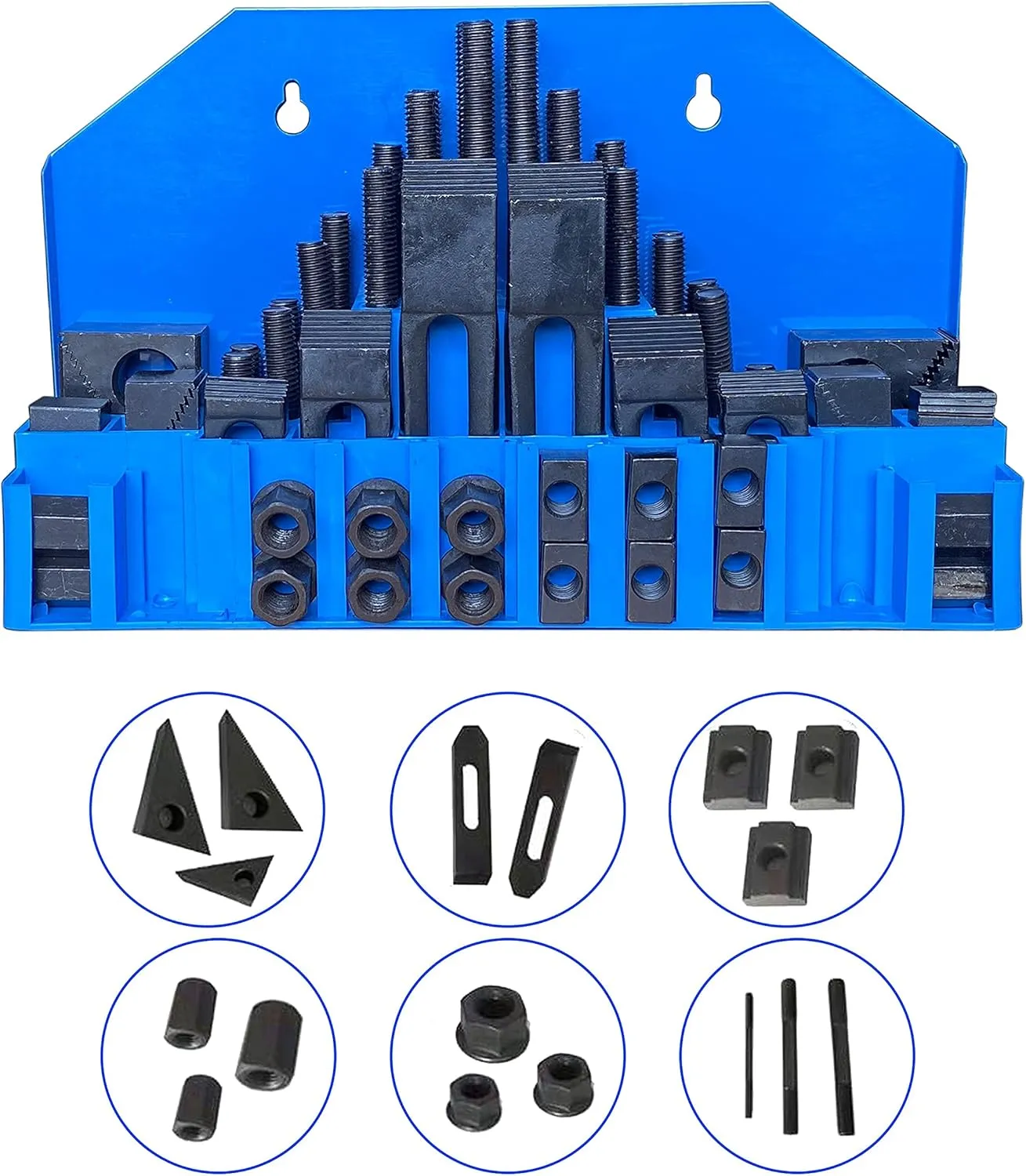 TEXALAN(R) Hold Down Clamp Clamping Set Kit for Bridgeport Mill (9/16" Slot 1/2" Stud)