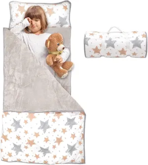 Toddler Nap Mat with Removable Blanket and Pillow, Extra Large Rolled Napping Mats,Toddler Sleeping Bag,Kids Sleeping Bag for Daycare,Nap Mats for Preschool