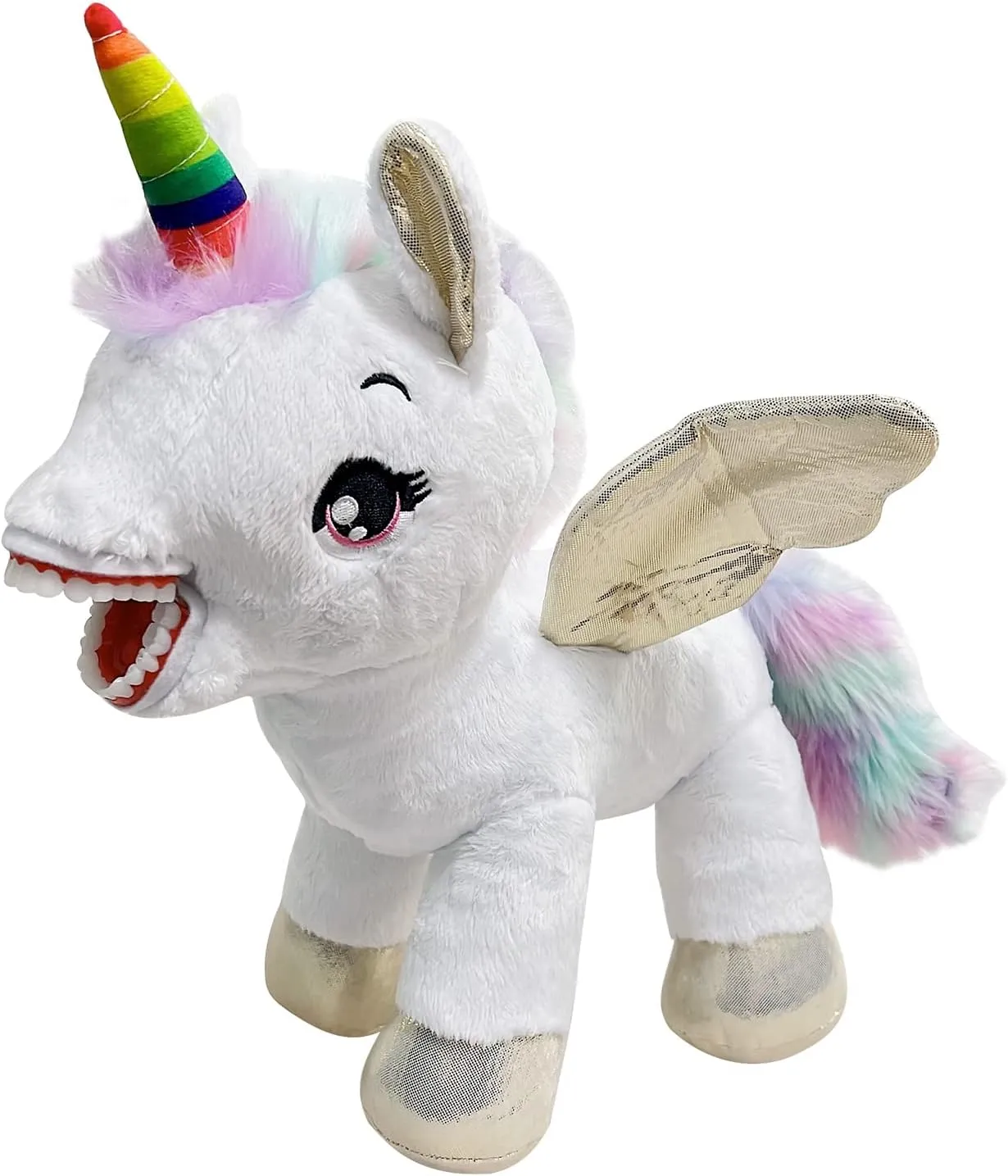 Tooth Fairy Dental Plush Doll, YOUYA DENTAL Oral Health Presentation Puppet Unicorn Dental Educational Plush Small Size Doll with Teeth for Kids Chidren Boys Girls- White