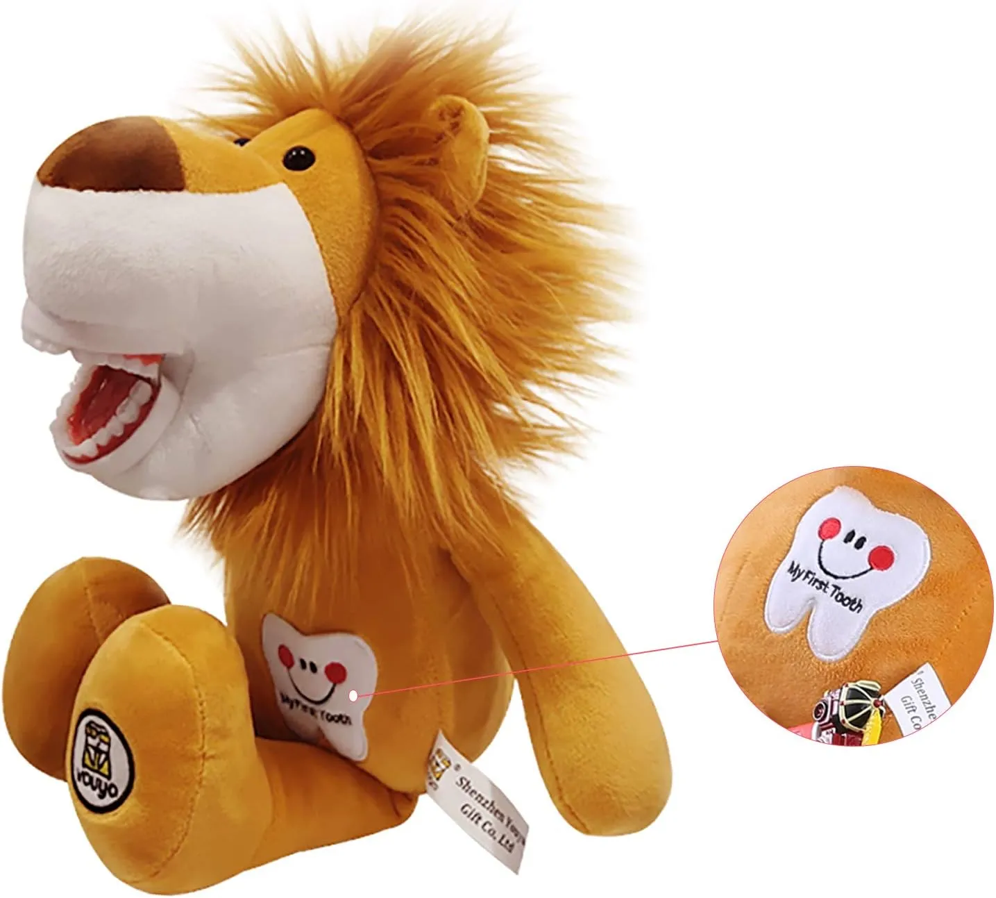 Tooth Fairy Plush, Oral Health Presentation Doll Puppet Little Lion Tooth Fairy Dental Educational Plush Small Size Doll with Teeth for Kids Chidren Boys Girls