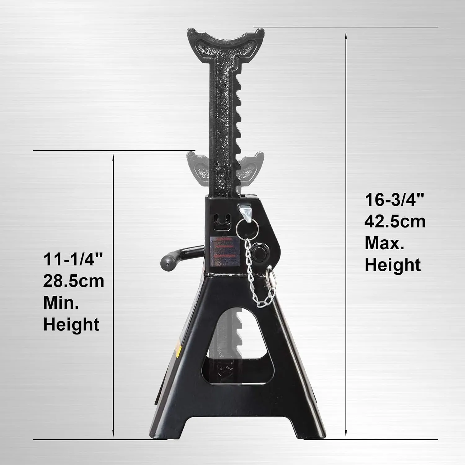 Torin 3 Ton (6,000 LBs) Capacity Double Locking Steel Jack Stands, 2 Pack, Black, AT43002AB