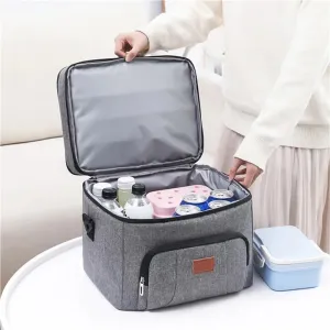 Tote Lunch Bag Portable Lunch Bag Multifunctional Tote Lunch Bag Lunch Bag Easy to Clean Suitable for Work Student Outdoor Camping and So On(Big Black)