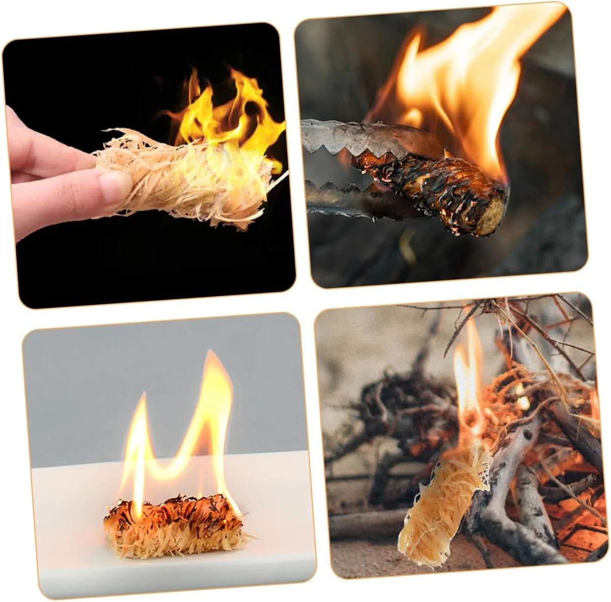 Totority 3sets Natural Firelighters for Camping Hiking Easy Grill Stove Fire Starters Pack 50pcs*3