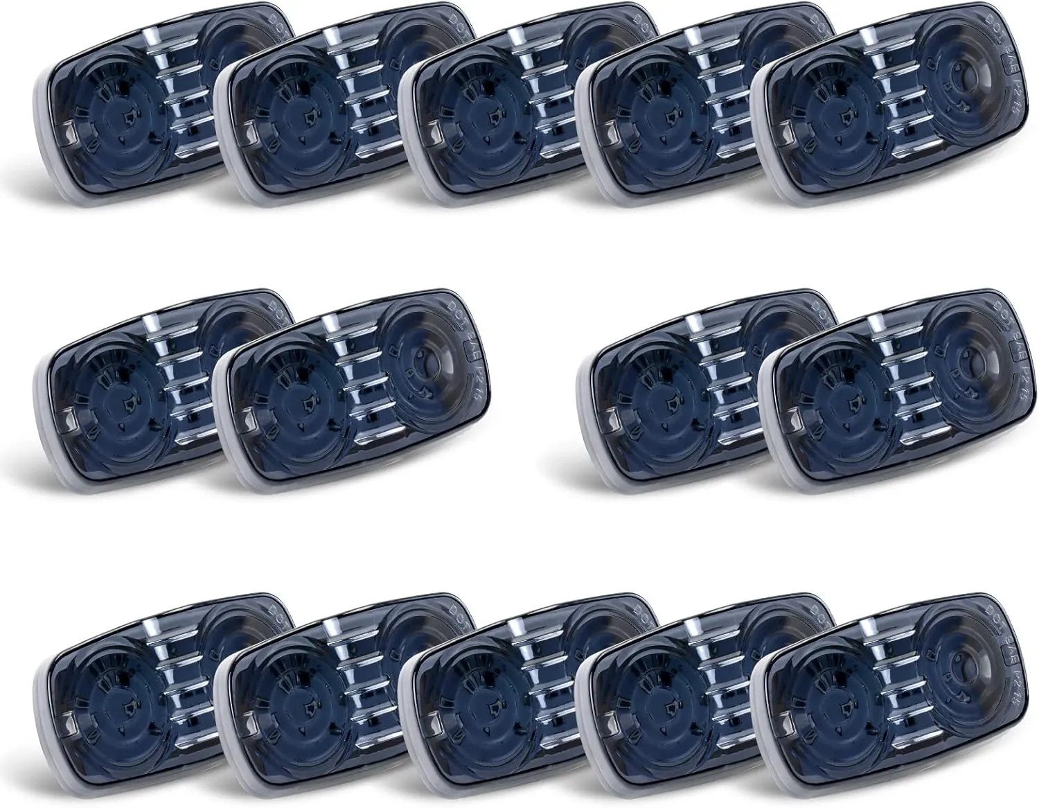 Trailer Marker Lights, Camper Tail Lights, 14X Double Bullseye 7 Red & 7Amber 12 LED LED Trailer Light Kit Black Lens Trailer Light Kit for Utility Trailer Lights RV Camper
