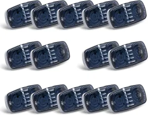 Trailer Marker Lights, Camper Tail Lights, 14X Double Bullseye 7 Red & 7Amber 12 LED LED Trailer Light Kit Black Lens Trailer Light Kit for Utility Trailer Lights RV Camper