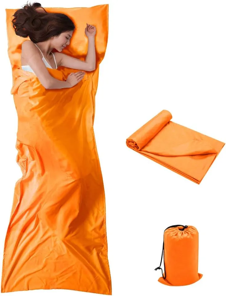 Travel and Camping Sheet Sleeping Bag Liner - Lightweight Compact and Portable Adult Sleeping Bag - Ideal for Traveling,Hostels and Camping