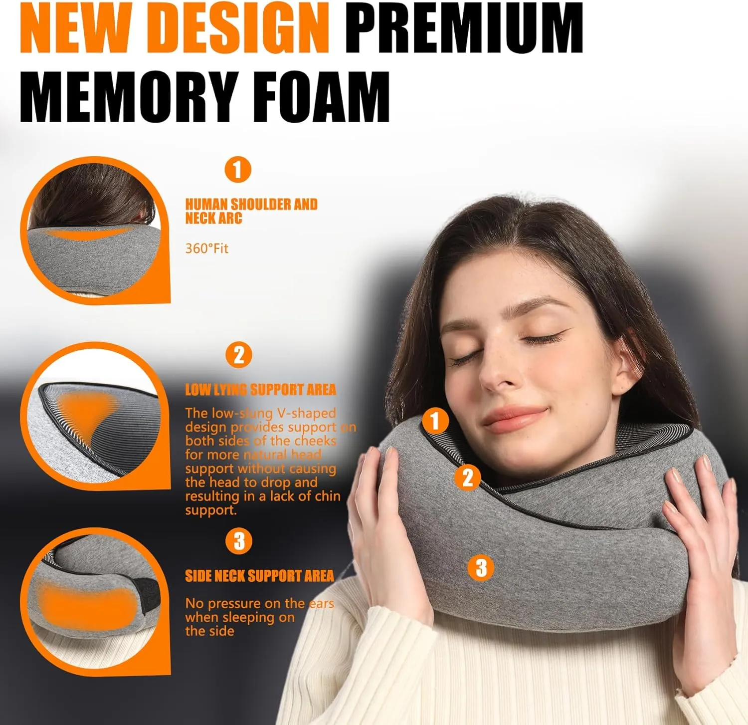 Travel Pillow Memory Foam Neck Pillow Support Pillow,Luxury Compact & Lightweight Quick Pack for Camping,Offices,Sleeping Rest Cushion,Portable Plane Accessories