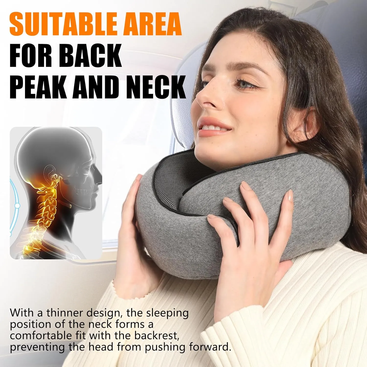 Travel Pillow Memory Foam Neck Pillow Support Pillow,Luxury Compact & Lightweight Quick Pack for Camping,Offices,Sleeping Rest Cushion,Portable Plane Accessories