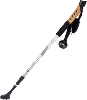 Trekking Poles Telescopic Ultralight Aluminum Antishock Hiking Poles Walking Sticks with Cork Grip and Quick Lock System for Traveling Camping Hiking Mountaineering (Silver)
