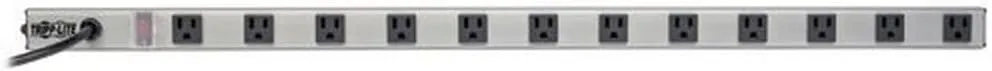 Tripp Lite 12 Right Angle Outlet Bench & Cabinet Power Strip, 36 in. Length, 15ft Cord with 5-15P Plug (PS3612RA) Black/Gray