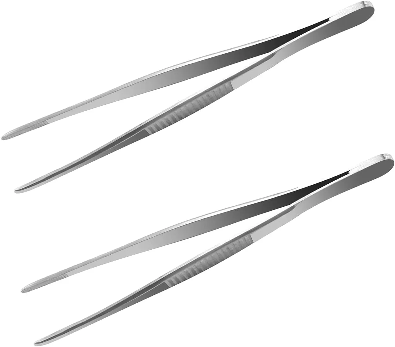 Tweezer Stainless Steel Long Straight Tweezer with Precision Serrated Tips Garden Kitchen Tool 5" Straight Blunt Tweezer Bar Tweezer 1 Pcs