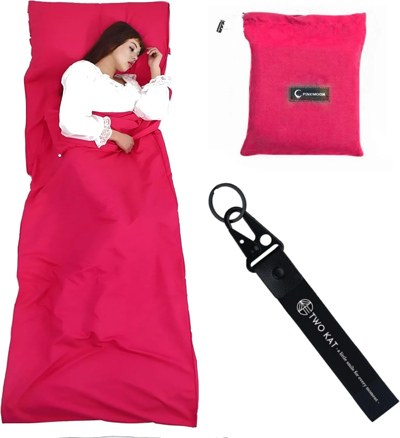 Two KAT Packable Ultralight Travel Sleeping Bag Liner, Lightweight Portable Compact Sleep Sack Sheet for Outdoor Camping Hiking Picnic Hotel