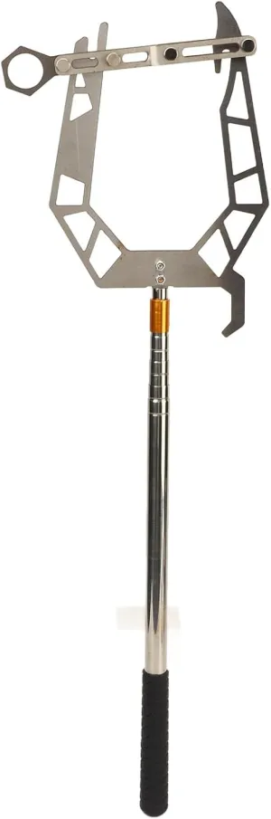 U Type Mooring Rope Threader 304 Stainless Steel and Aluminum Alloy Dock Hook Cable Wire Guider Ship Parking Tool for Ship Yacht Kayaks Docking Lanyard (with Telescopic Rod)