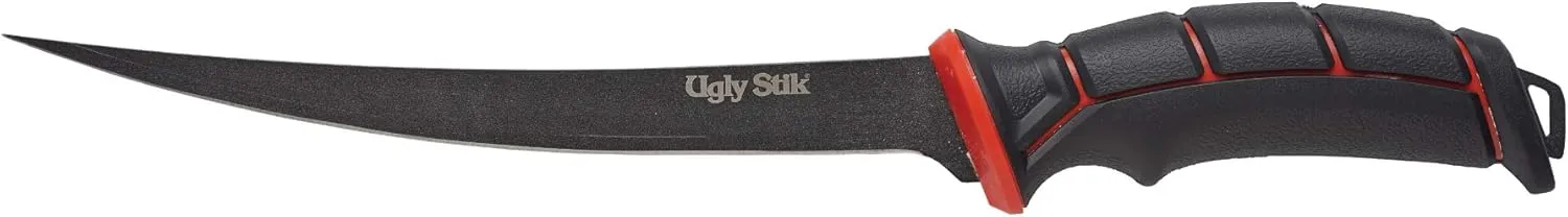 Ugly Stik Ugly Tools 9 Inch Flex Knife for Fishing, Fishing Fillet Knife for Anglers, Sharp Trailing Point Serrated Stainless Steel Blade, Non-Slip Grip Handle,Black