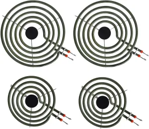 Upgraded MP22YA 4 Pack Electric Range Burner Element Unit Set, 2 x MP15YA 6" and 2 x MP21YA 8" Stove Burners Replacement for Kenmore, Hardwick, Maytag, Norge Whirlpool Electric Range Stove