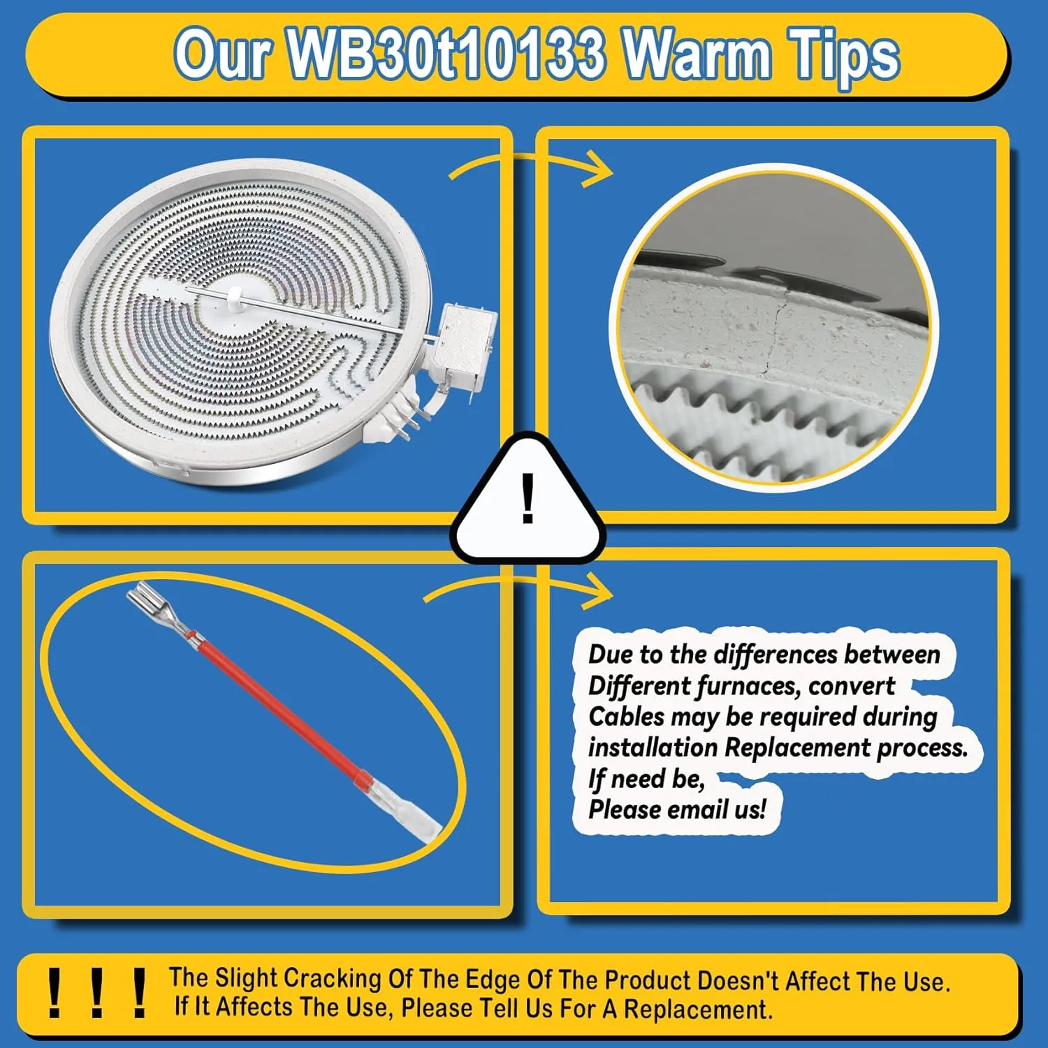 Upgraded WB30T10133 Range 9" Dual Radiant Surface Element Compatible with GE Hotpoint Electric Stove, WB30X24111 9"/6" Dual Haliant Surface Element Replace PS2321567 AP4345739