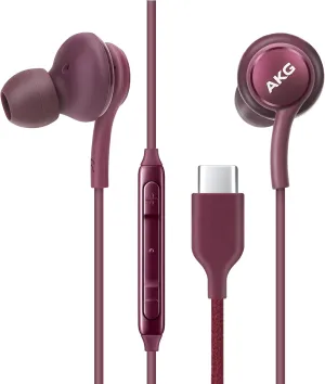 UrbanX OEM 2021 Type-C Stereo Headphones for Motorola Edge (2021) Braided Cable - with Microphone - Purple - USB-C Connector (US Version)